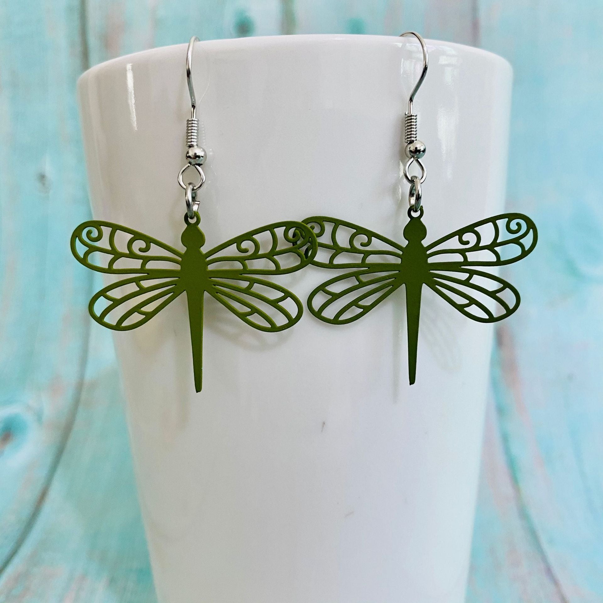 Pendientes de metal de lámina de metal al por mayor 3Pair/Pack Fish Fish Cat Dragonfly