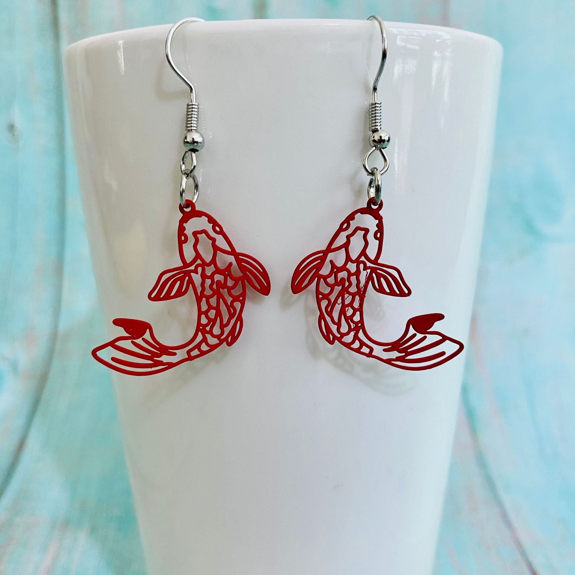 Pendientes de metal de lámina de metal al por mayor 3Pair/Pack Fish Fish Cat Dragonfly