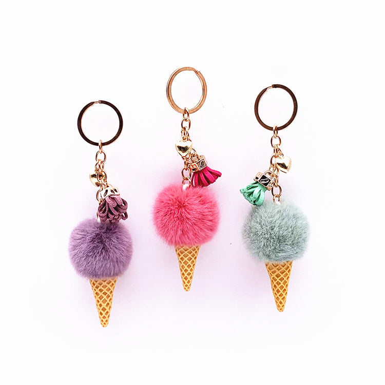 Wholesale Wholesale ice cream cute bag cartoon plush pendant keychain