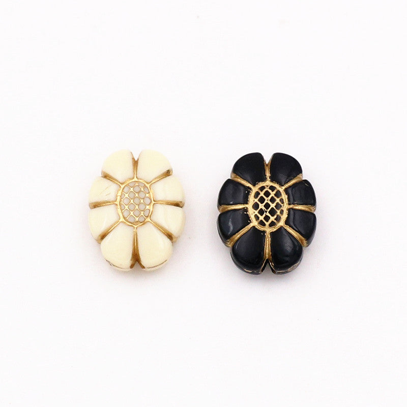 Wholesale 10PCS Retro Gold Turtle Back Patterned Acrylic Beads