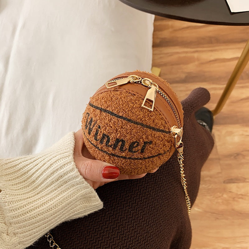 Wholesale Plush Mini Children's Basketball Bags, Single Shoulder Crossbody Bags