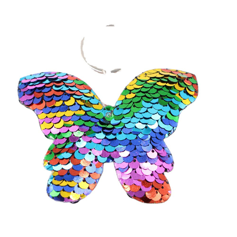 Wholesale Double Sided Sequin Unicorn Keychain Pendant Reflective Bag Charm Christmas Animal Gift