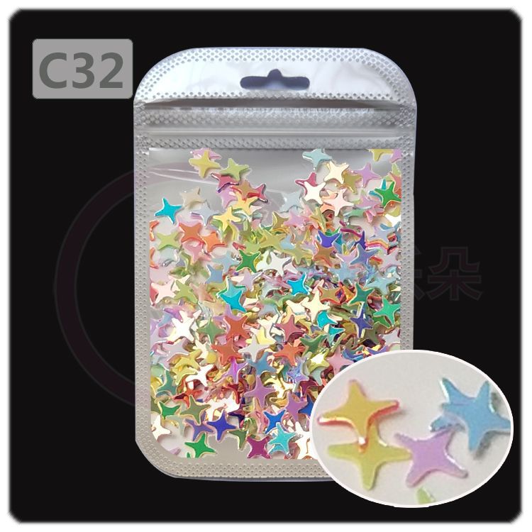 Wholesale 4MM four-cornered cross star pearl sequins