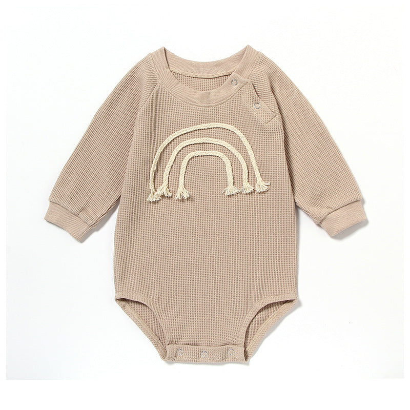 Wholesale Baby One-piece Romper Long-sleeved Waffle Baby Bodysuit A