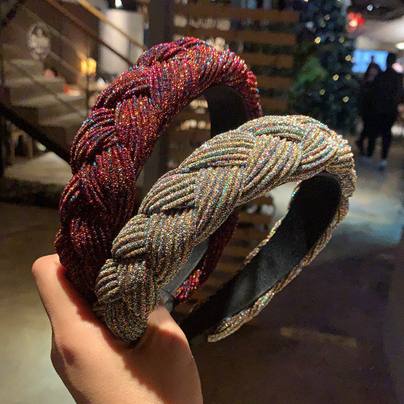 Wholesale Fabric Woven Hair Bundle Headband Twist Braid Hairband