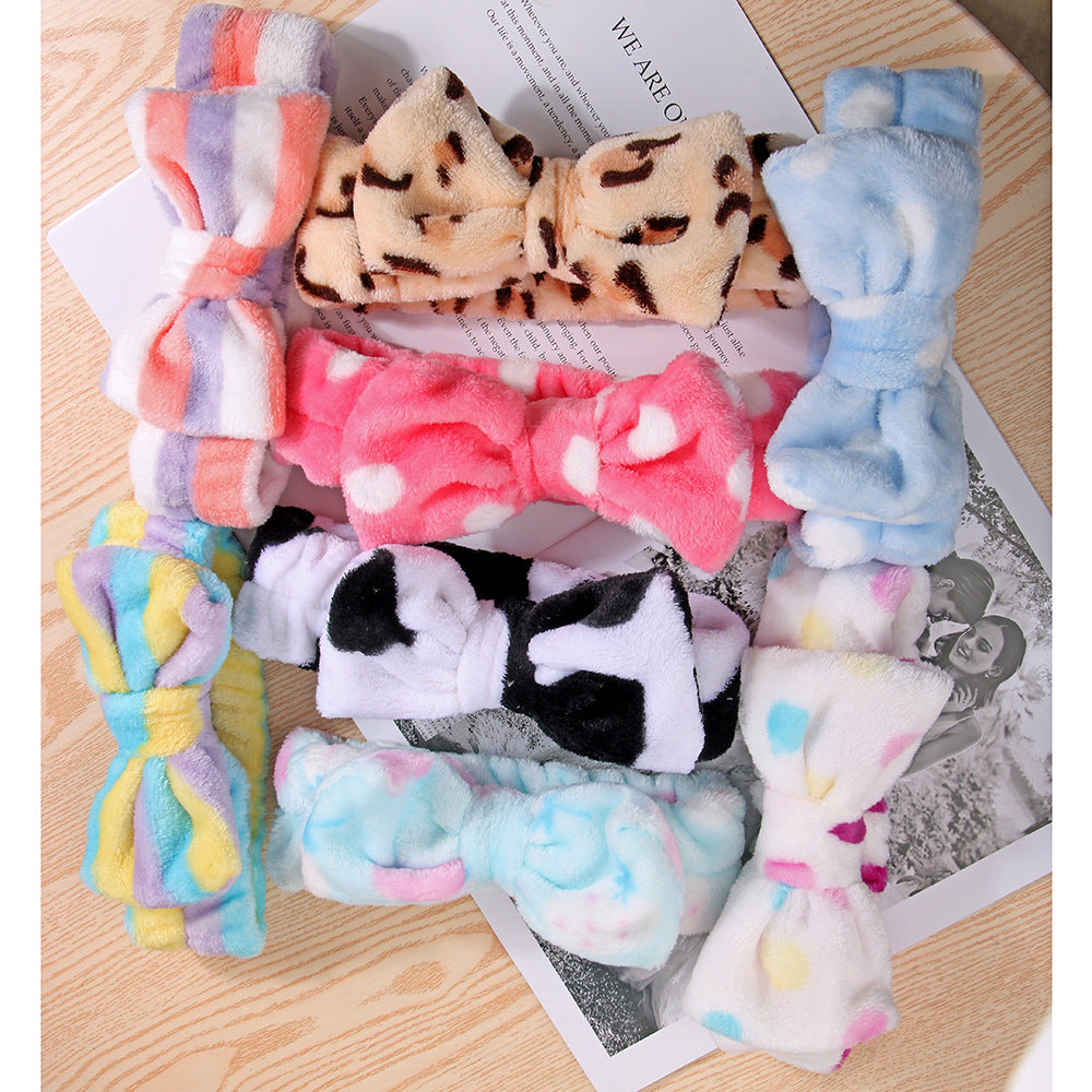 Wholesale Bow Set Makeup Bathing Fabric Headband