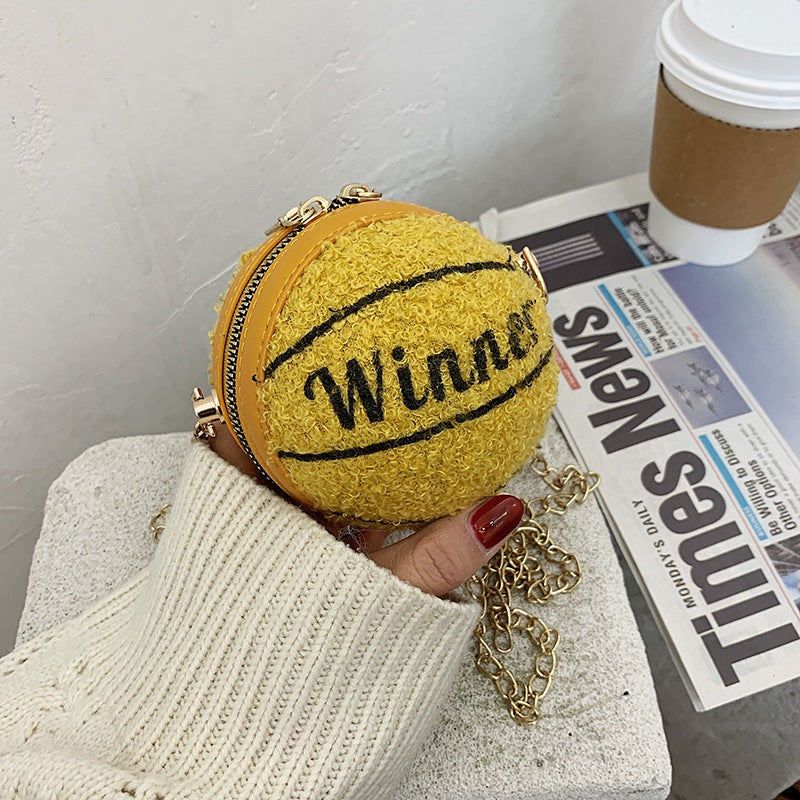 Wholesale Plush Mini Children's Basketball Bags, Single Shoulder Crossbody Bags