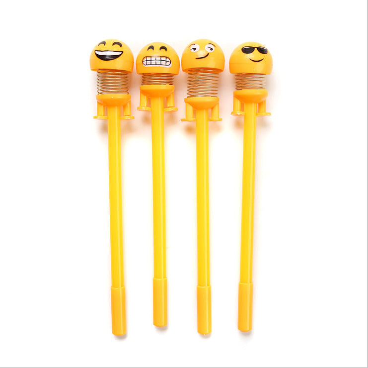 Wholesale Plastic Net Red Emoji Bouncing Doll Gel Pen