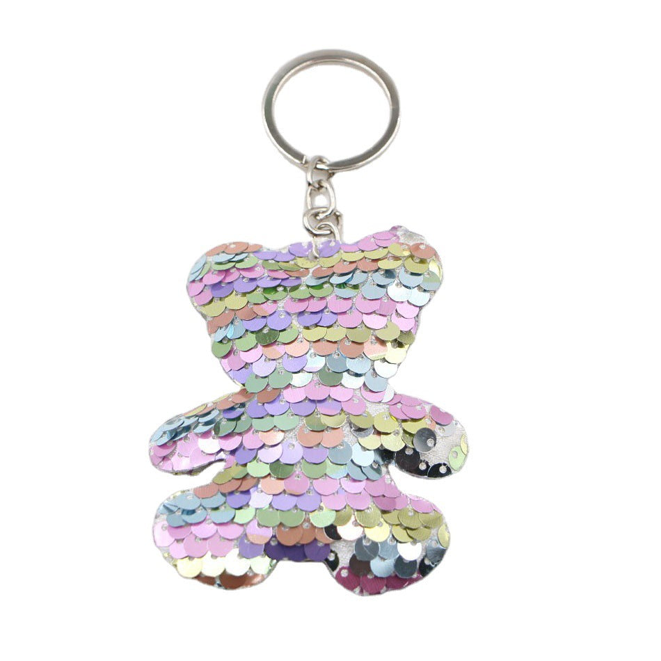 Wholesale Mermaid Green Poop Sequin Keychain Shiny Reflective Car Bag Charm Fashion Accessory