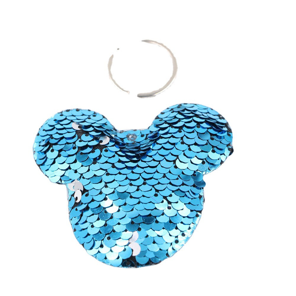 Wholesale Sequined Cartoon Mouse Head Keychain Bag Charm With Starry Design Stylish Gift For Women S Bags Car Keys And Everyday Wear OLY Exclusive