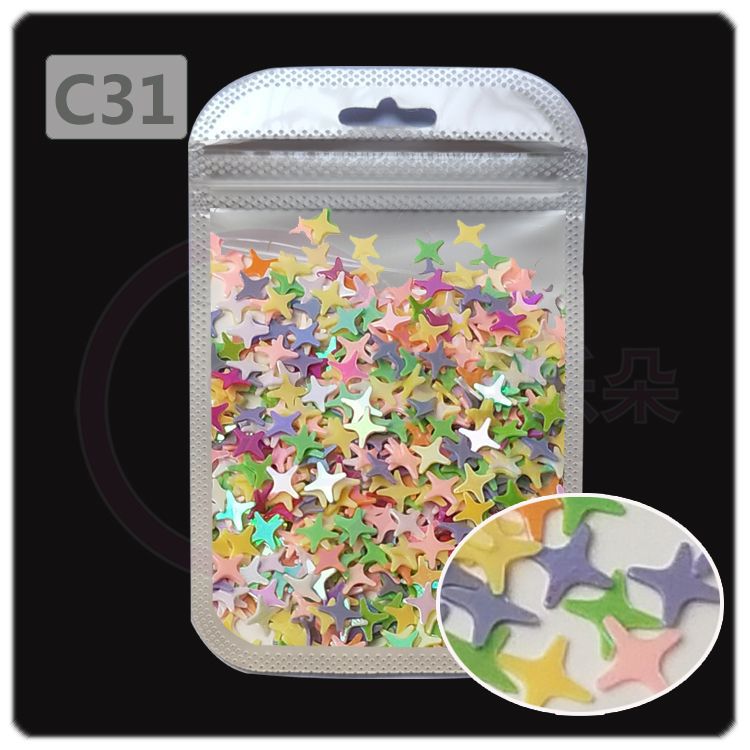 Wholesale 4MM four-cornered cross star pearl sequins