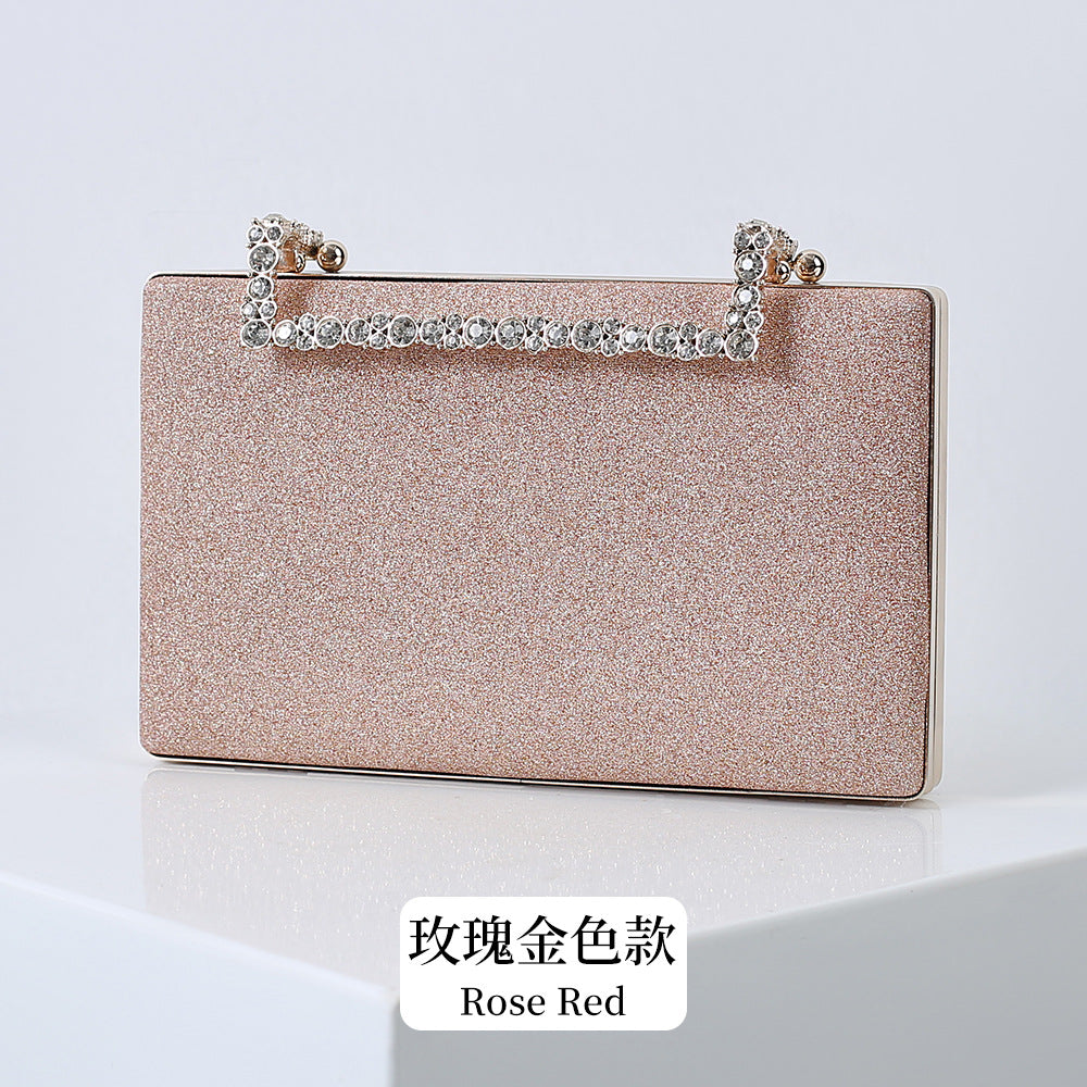Wholesale Multi Color Shiny Pink Party Diamond Black Handbag