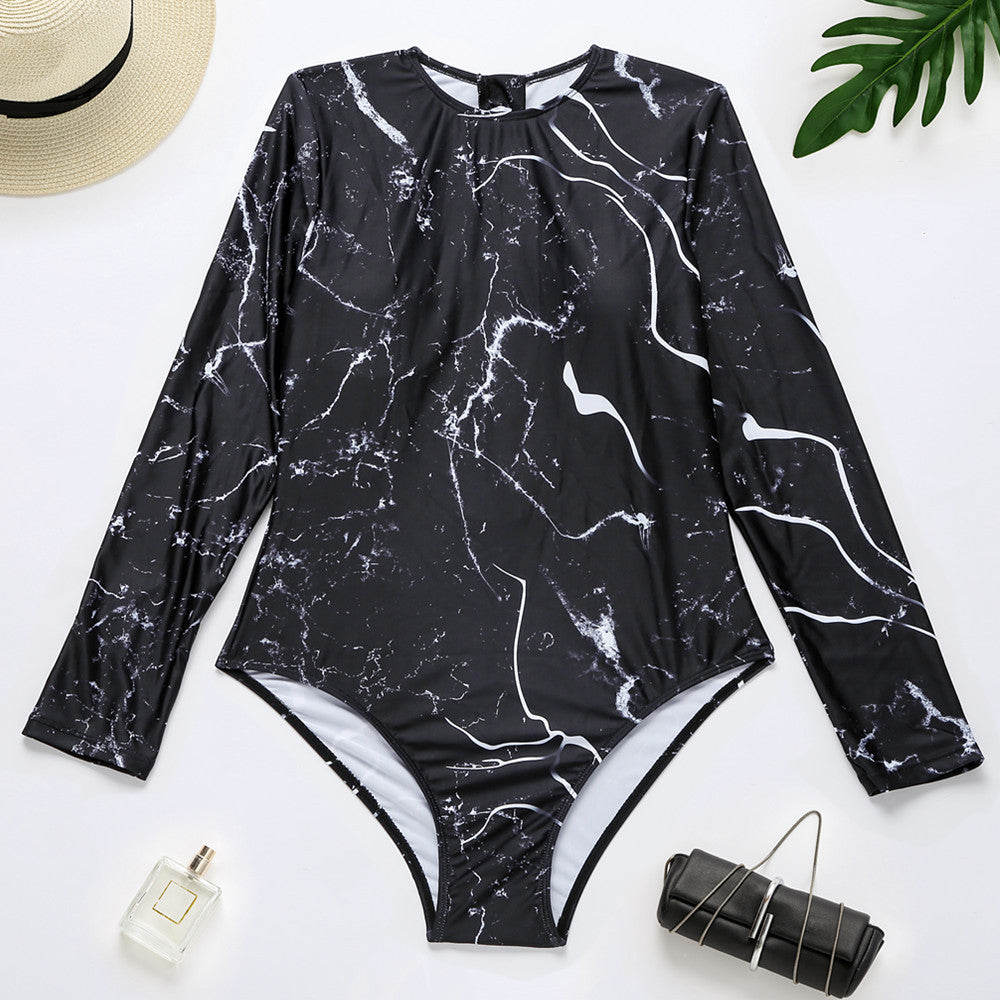 Wholesale Printed Wetsuit Surfing Suit Long Sleeve Sun Protection One Piece Swimwear