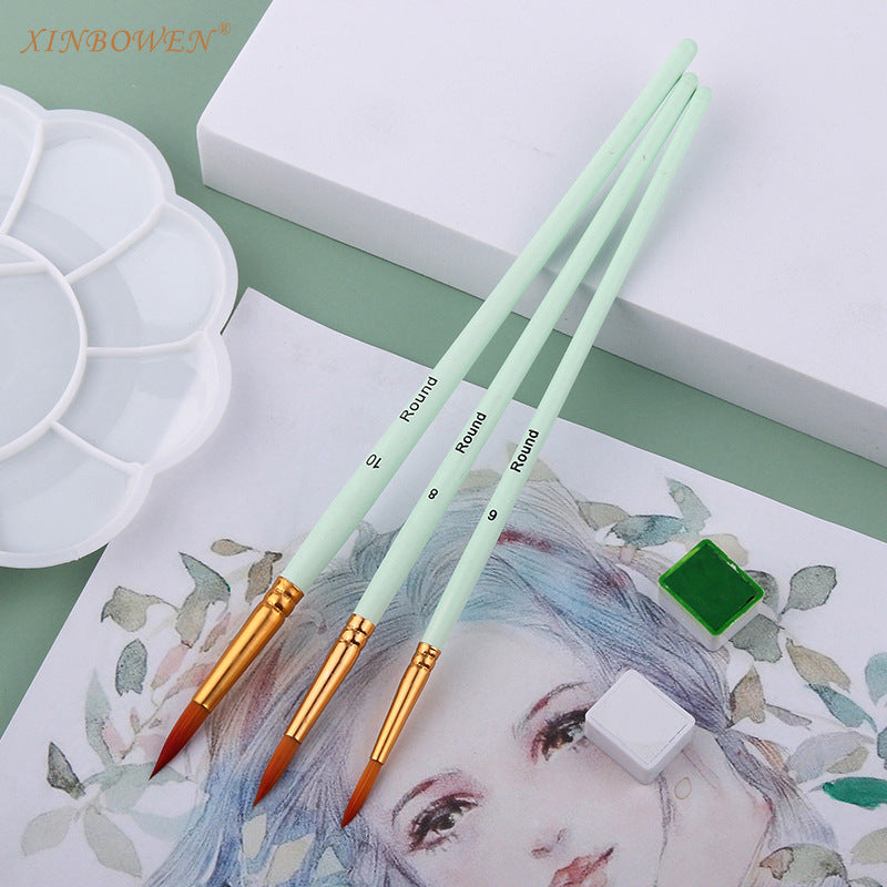 Wholesale 3-pack Nylon Wool Wood Pole Golden Aluminum Tube Flat Peak Round Peak Water Powder Line Marker