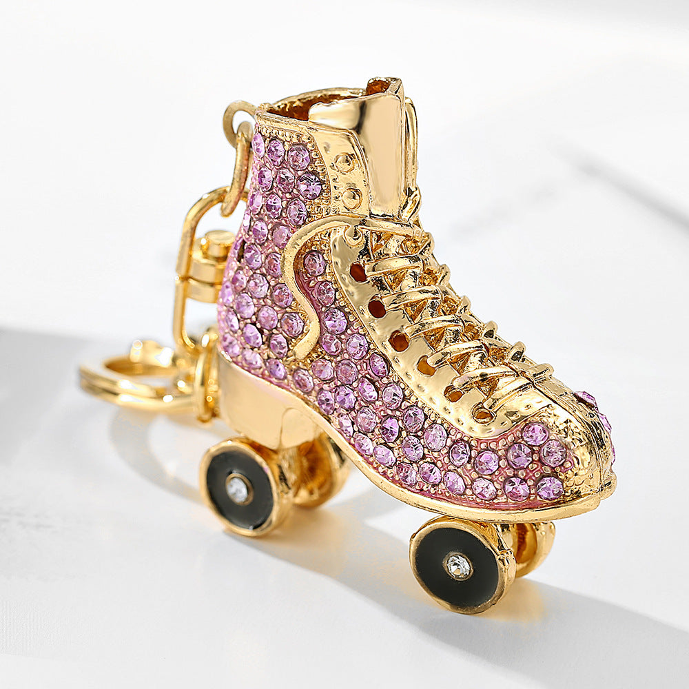 Wholesale Creative Diamond Skating Shoes Metal Keychain