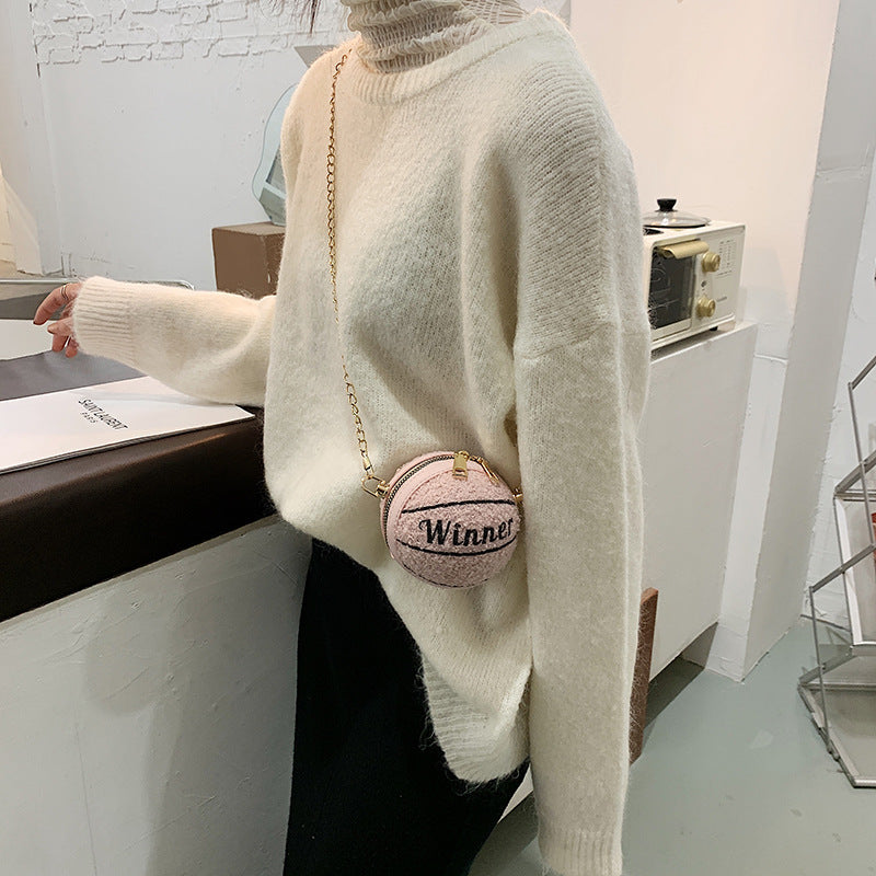 Wholesale Plush Mini Children's Basketball Bags, Single Shoulder Crossbody Bags