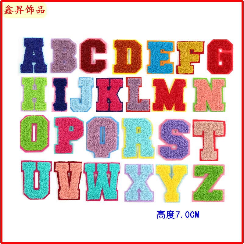 Wholesale 10pcs English Letter Cloth Stickers, Colored Towels, Embroidered Clothing Accessories, Patch Stickers FS
