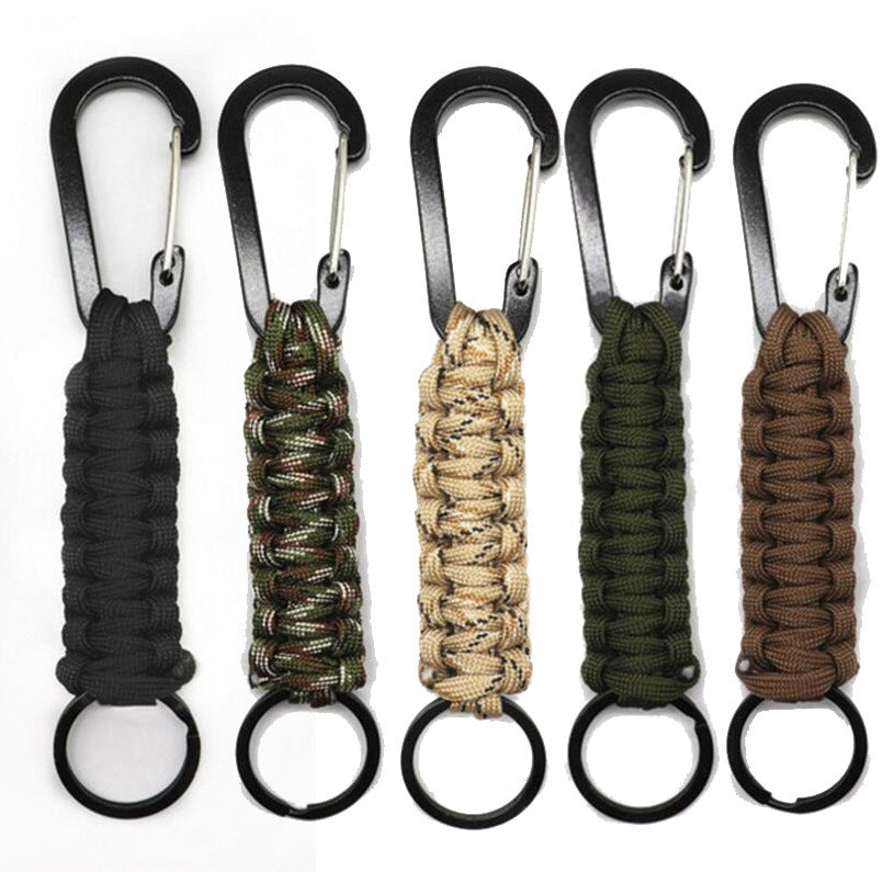 Wholesale Hand-woven Seven Core Ribbon Outdoor Sports Hiking Buckle Keychain