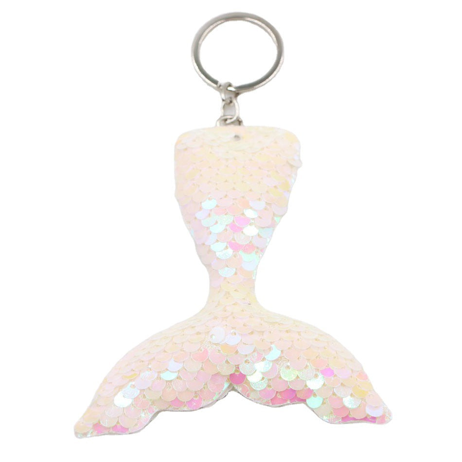 Wholesale Electroplated Reflective Sequined Flamingo Keychain Bag Charm Mermaid Green Pendant For Everyday Use