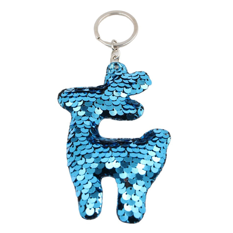 Wholesale Pink Sequin Giraffe Keychain Cute Bag Charm Christmas Pendant For Girls