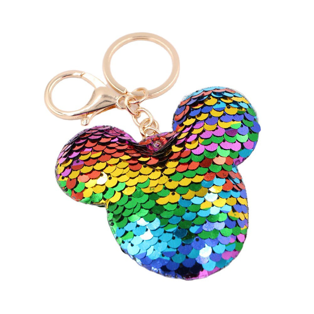 Wholesale Chic Sequin Unicorn Keychain Pendant For Bag And Car Key Accessory Gift