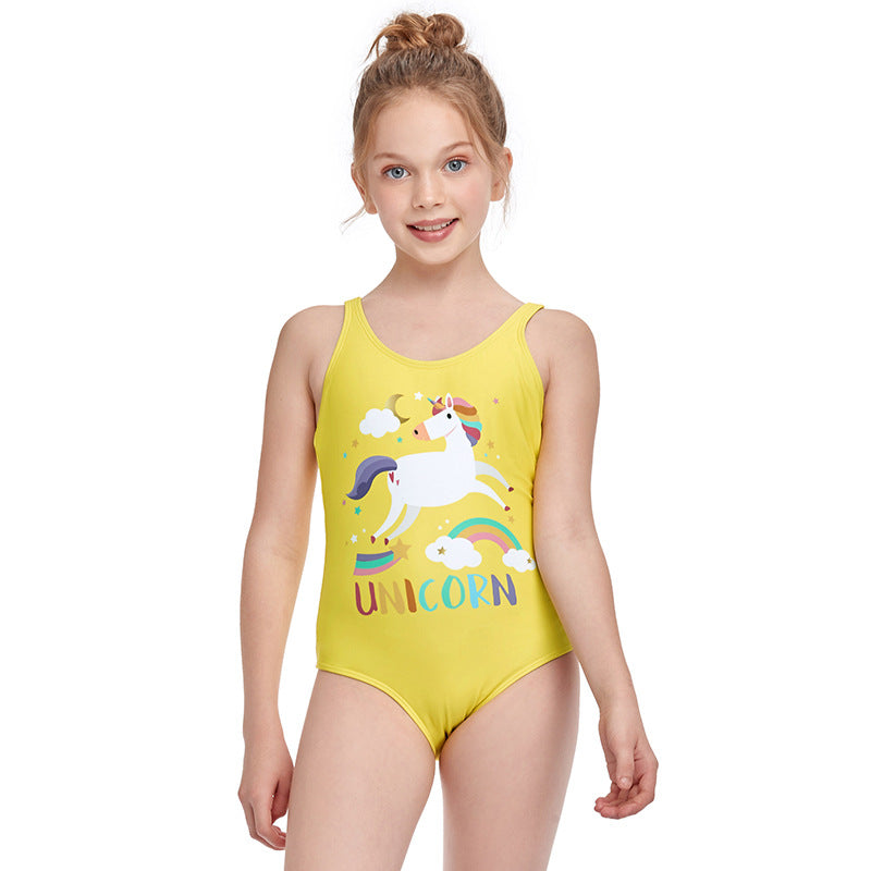 Wholesale pony cute unicorn one-piece children's swimsuit
