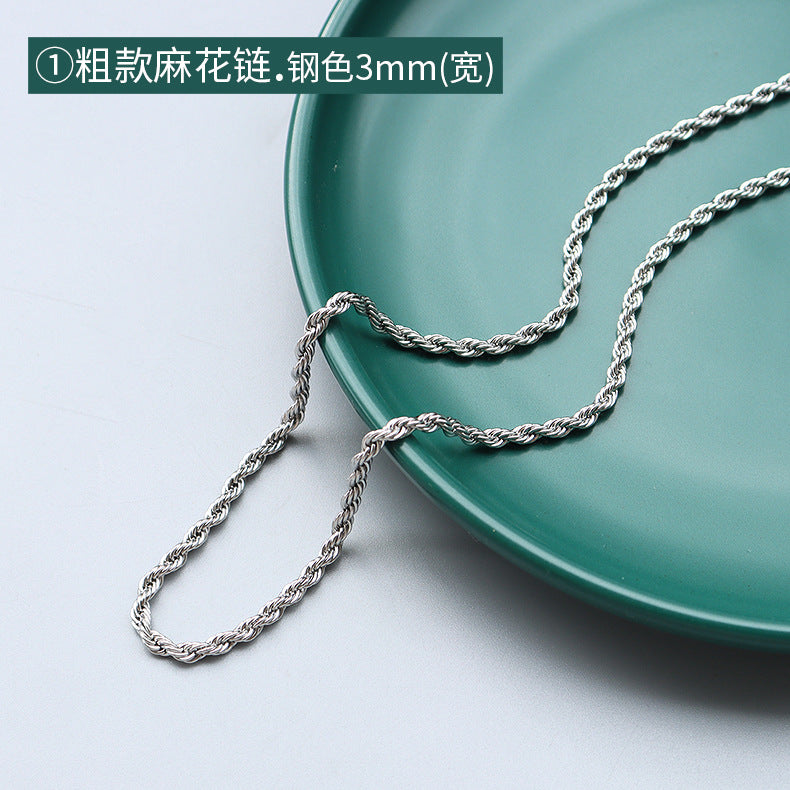 Wholesale Gypsophila Snake Bone Chain Titanium Steel 18K Gold Clavicle Necklace