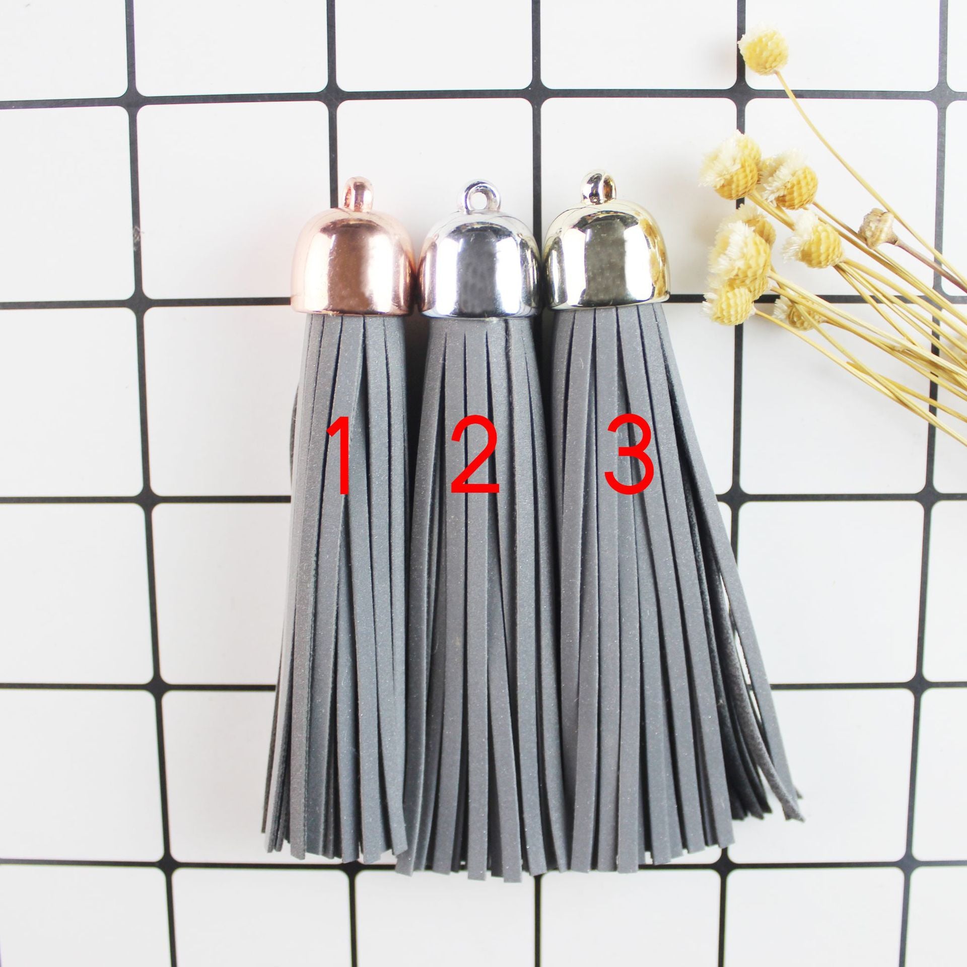 Wholesale Night Luminous Tassel Leather Keychains