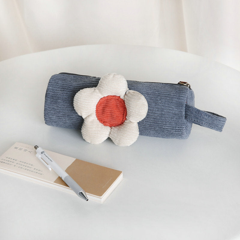 Wholesale Corduroy Daisy Pencil Bag