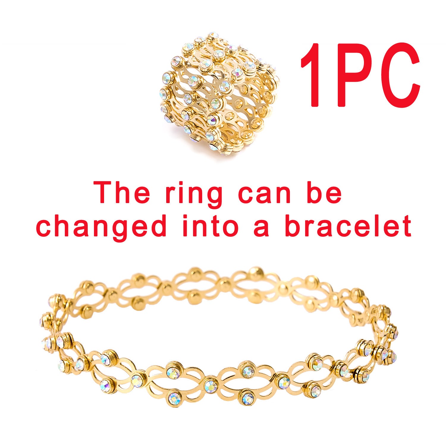 Wholesale Creative Retractable Ring Deformable Copper Bracelet