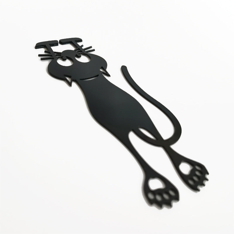 Wholesale Creative Hollow Black Kitten Plastic Bookmarks