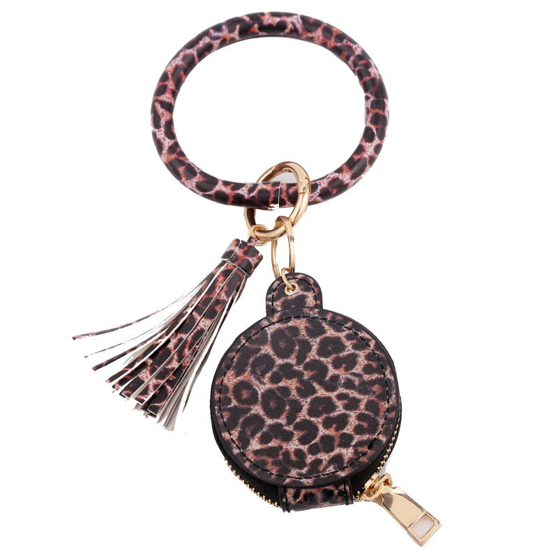 Wholesale Bluetooth Earphone Bags, Zero Wallet, Anti Loss PU Leather Wrist Keychain