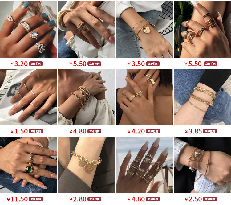 Wholesale Hip Hop Geometric Alloy Bracelet