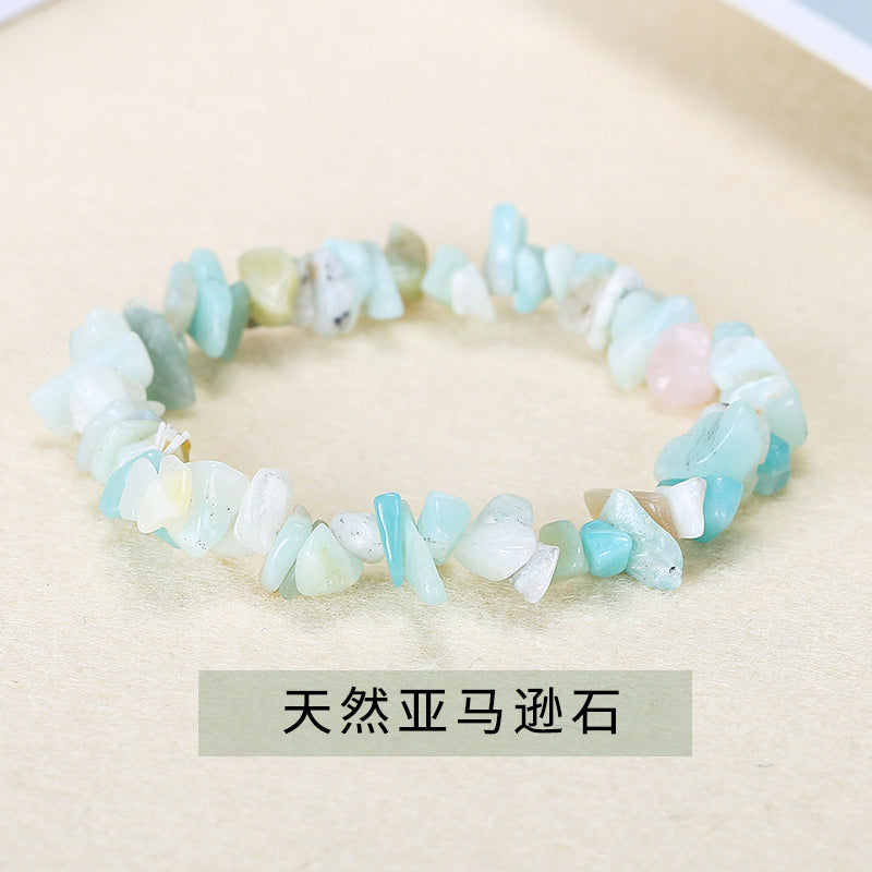 Wholesale Gravel Single Circle Natural Stone Bracelet