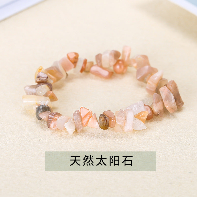 Wholesale Gravel Single Circle Natural Stone Bracelet