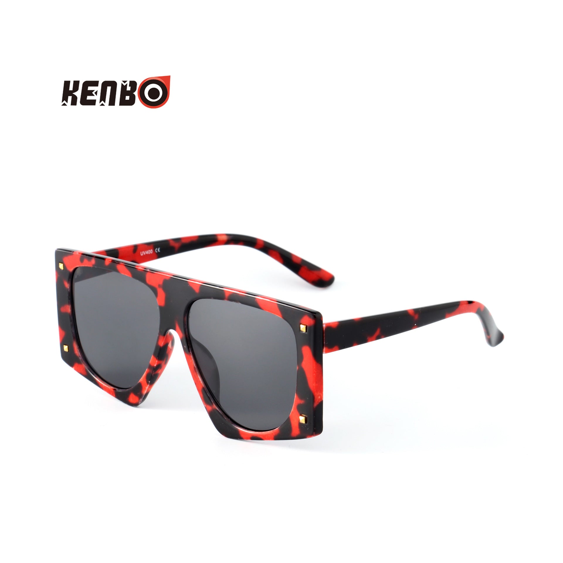 Wholesale Box leopard print large frame sunglasses