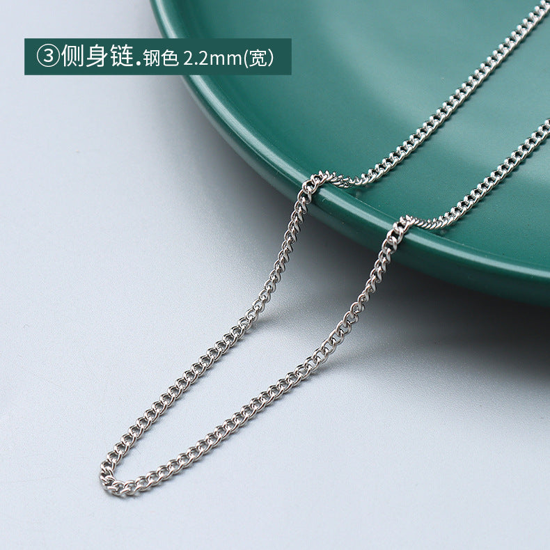 Wholesale Gypsophila Snake Bone Chain Titanium Steel 18K Gold Clavicle Necklace