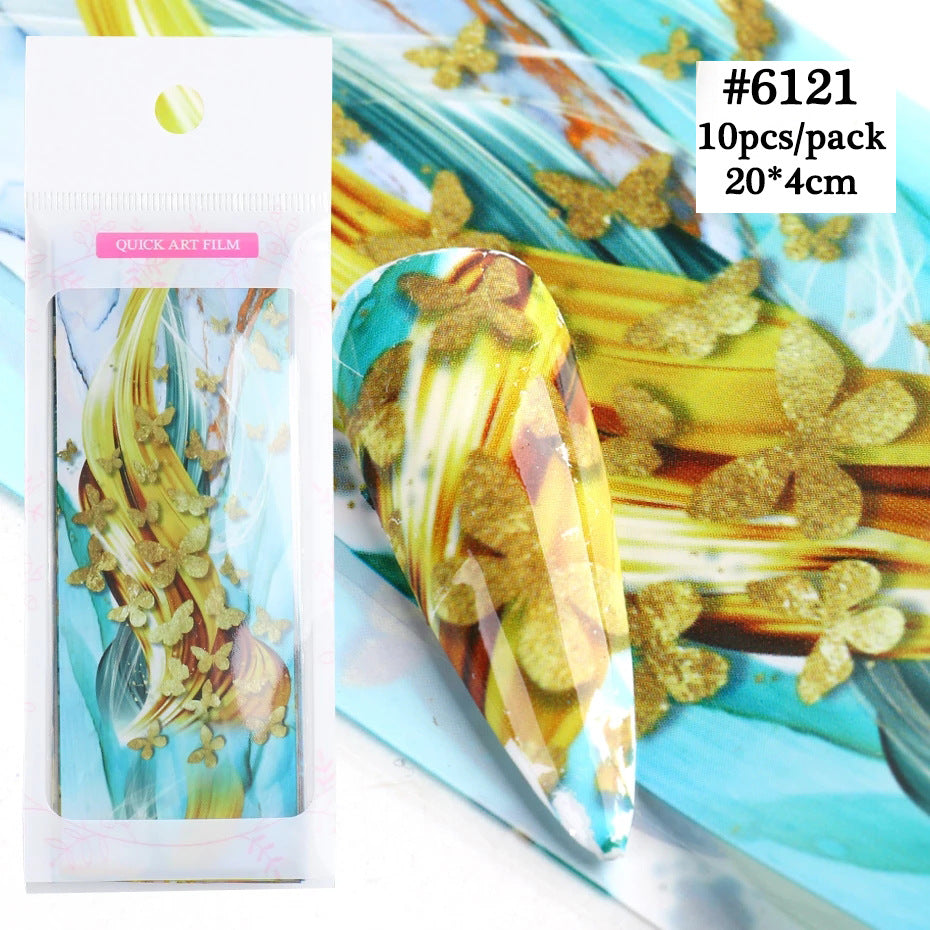 Wholesale 3pcs/pack  nail art starry sky paper ins animal pattern snake print leopard print 10 bags