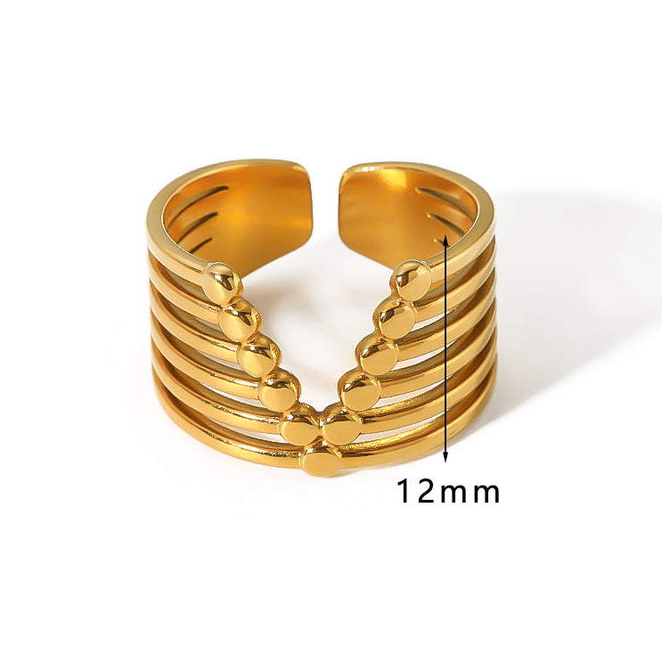Wholesale Irregular Titanium Steel Plated 18K Gold Ring