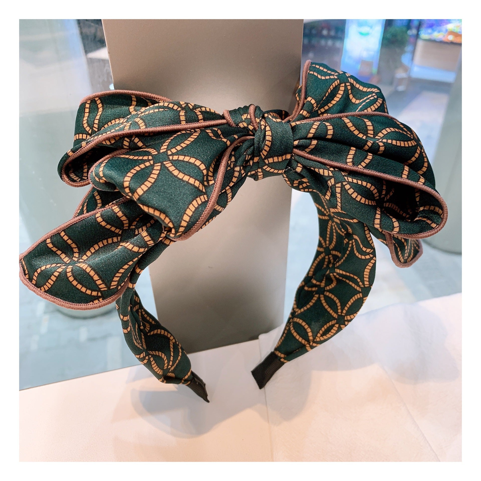 Wholesale Vintage Leopard Print Multi-layer Bow Headband