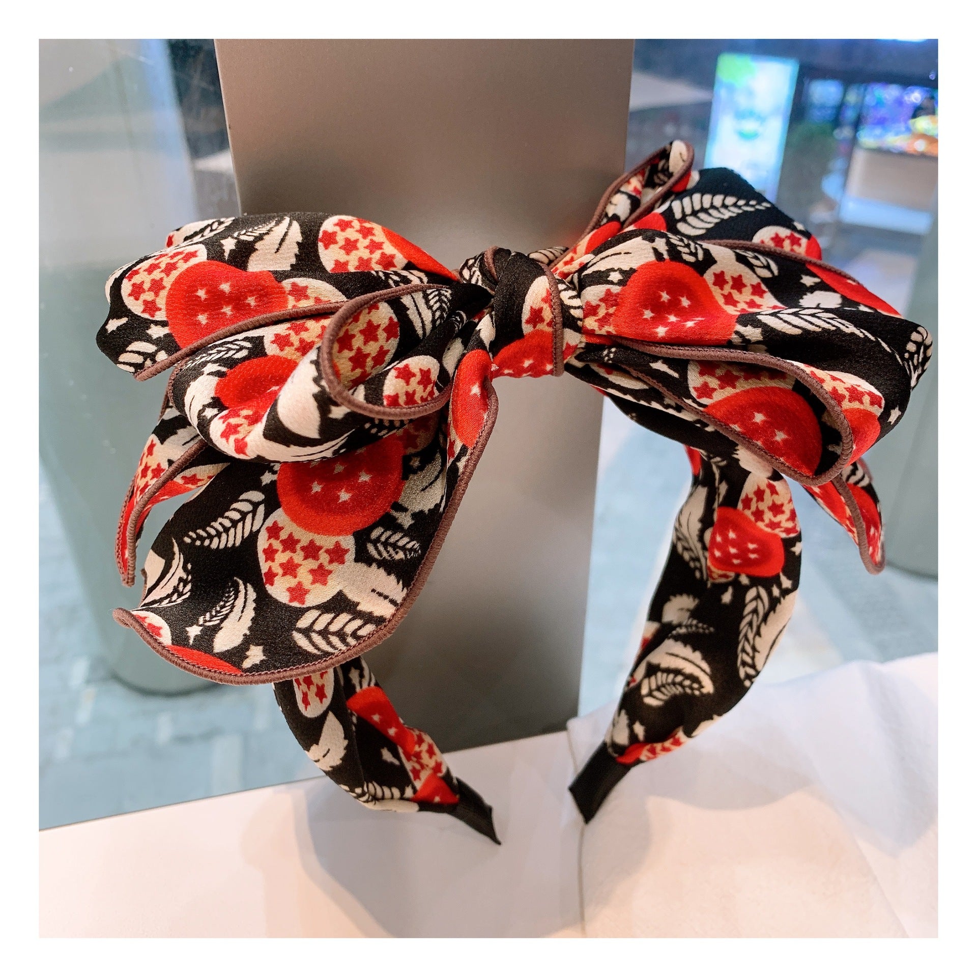 Wholesale Vintage Leopard Print Multi-layer Bow Headband