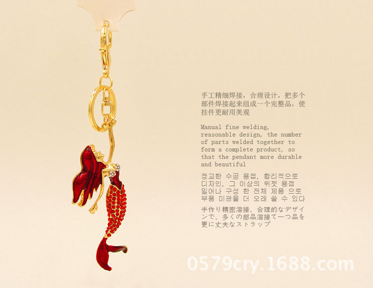 Wholesale mermaid diamond alloy keychain