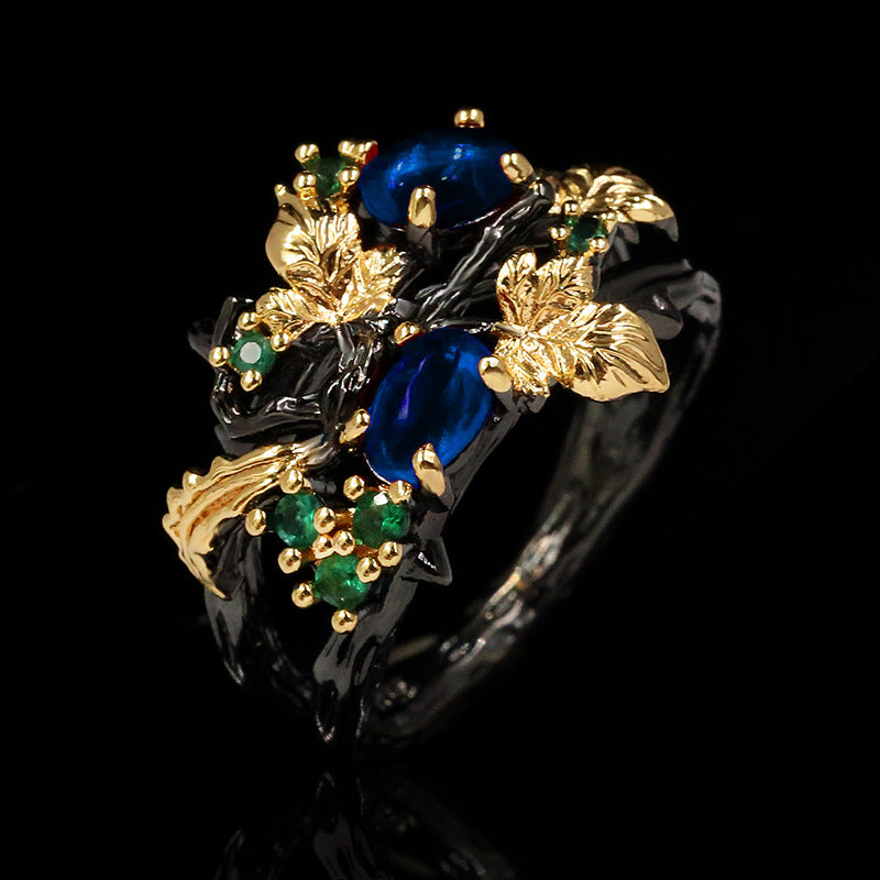 Wholesale Colorful Flower Angel Two-tone Ring
