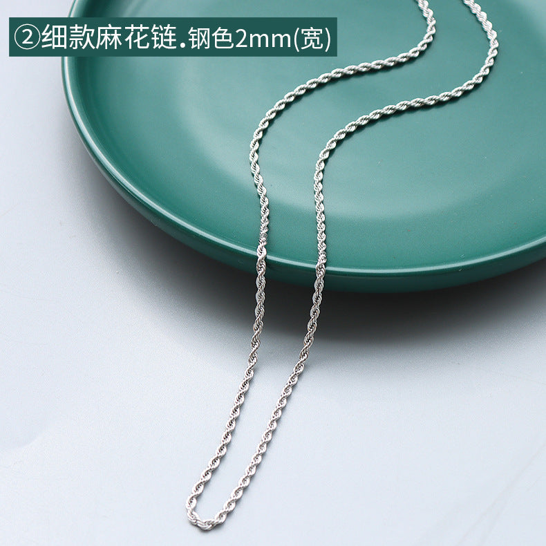 Wholesale Gypsophila Snake Bone Chain Titanium Steel 18K Gold Clavicle Necklace