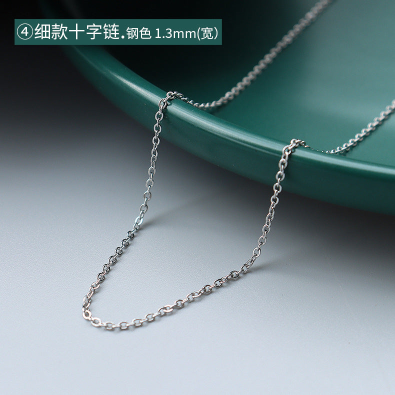 Wholesale Gypsophila Snake Bone Chain Titanium Steel 18K Gold Clavicle Necklace