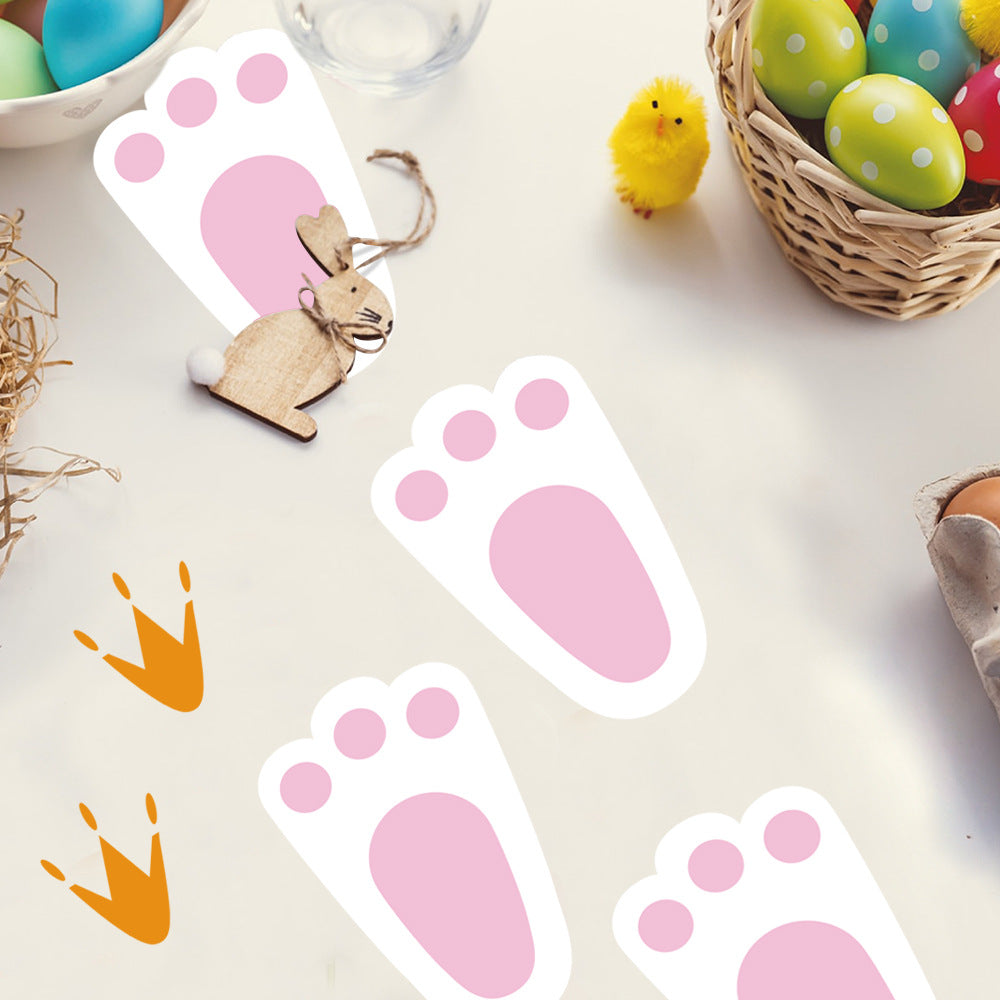 Wholesale Easter Bunny Footprints Green Floor Sticker