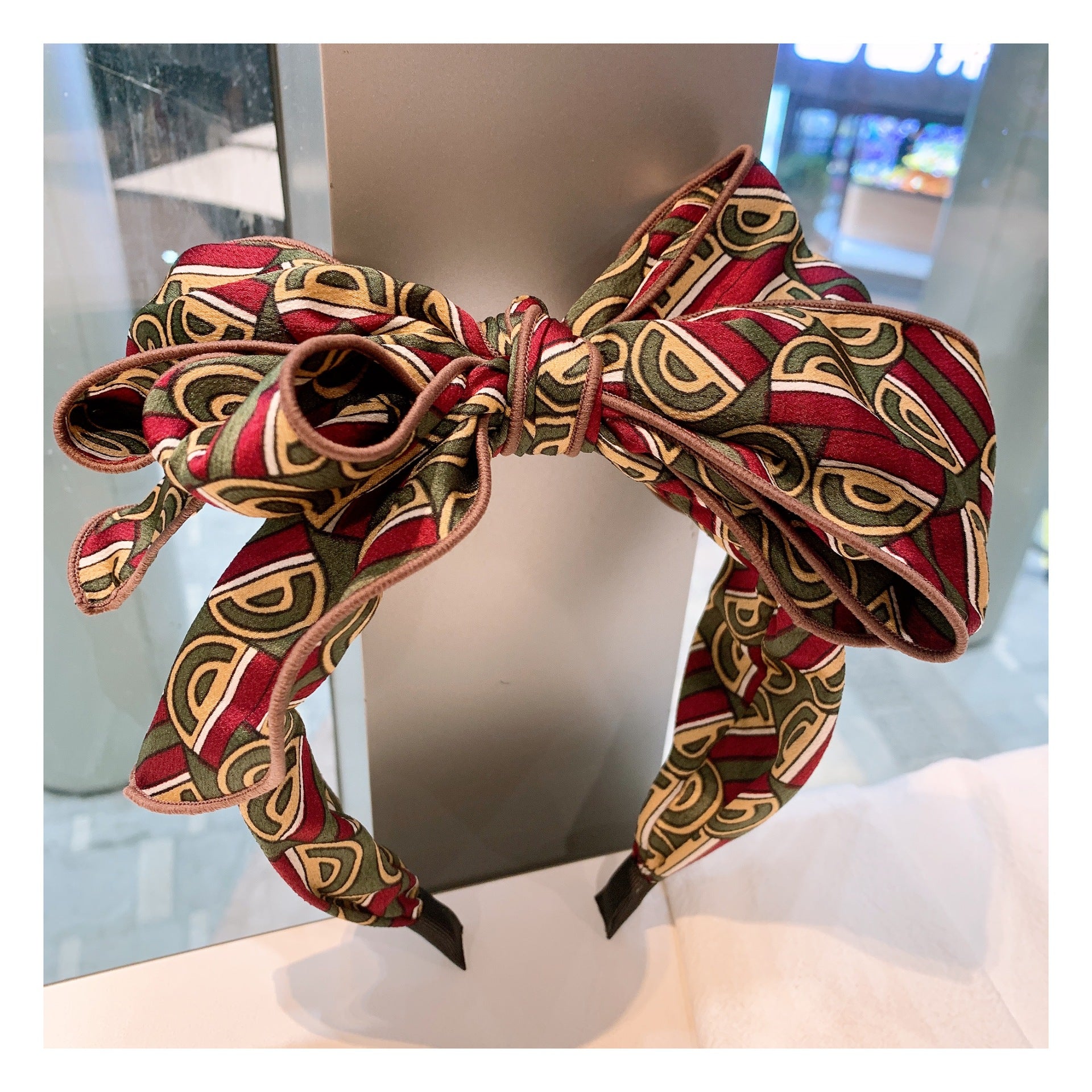 Wholesale Vintage Leopard Print Multi-layer Bow Headband