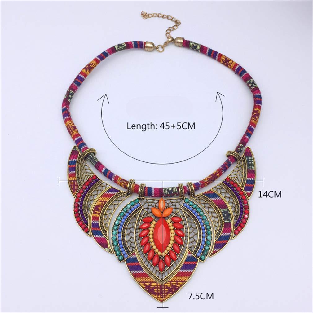 Wholesale Thick and Colorful Necklace Tribal Beaded Alloy Necklace
