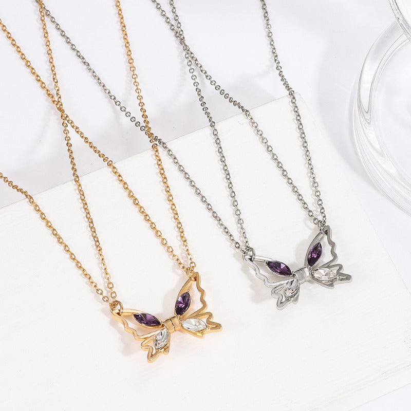 Wholesale alloy butterfly magnetic necklace clavicle chain