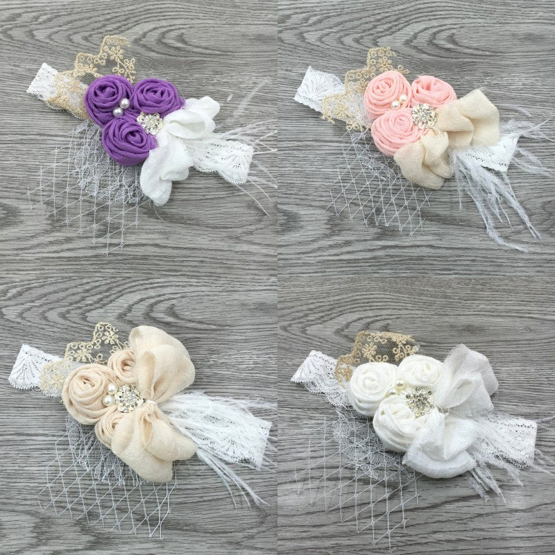 Wholesale Kids Fabric Feather Headband